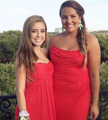 Katiana and Gabby used contour and light natural makeup with their red dresses.