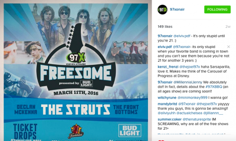 When 97x announced the free show, they were quick to fire back. Credit: 97x online (Instagram) 
