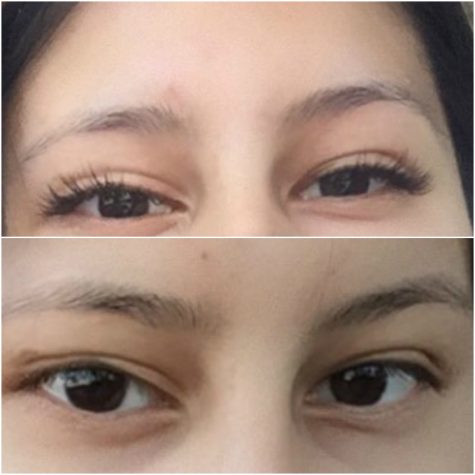 The before and after of my lash extensions. Credit: Pia Roca/Achona Online
