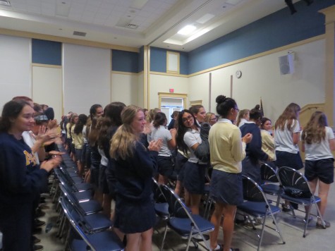 Dohme's presentation rendered a standing ovation from the junior and senior classes.