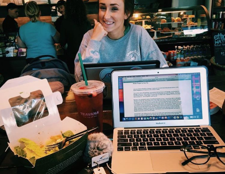 Starbucks study session with friend, Olivia Porcaro.