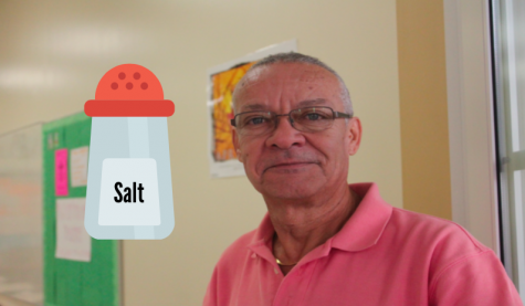 Photo Credit: Julia Prince (Achona Online) Every student who has ever taken Spanish with Ruano knows his love for salt. Due to a sodium deficiency, Ruano will eat small handfuls of salt throughout the day. 