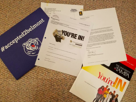 Photo Credit: Jenna Wiley "When I opened my acceptance letter from Belmont I started crying because I was so happy to get accepted to my top school."- Jenna Wiley 