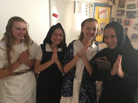 Students dressed up in various different costumes to better represent what their Saint's original nationality was.