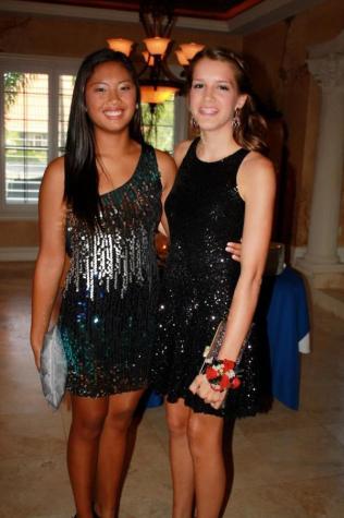 Peyton Maddox and Anna De Guzman both flaunt sparkly sequin dresses.