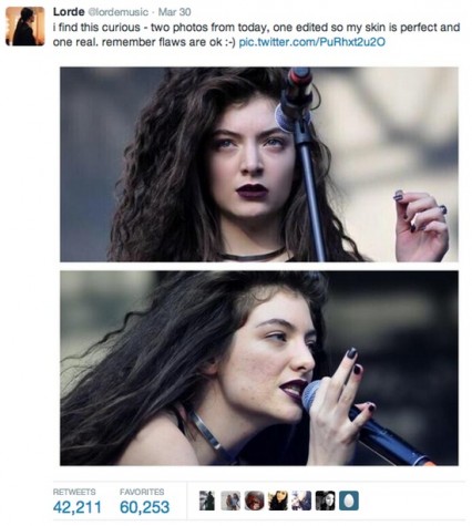 Seventeen year old singer tweeted about how flaws are okay. Courtesy of pastemagazine.com 