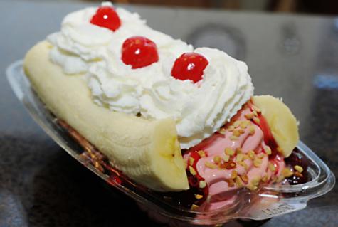 A delicious banana split will make soothe anyone's sweet tooth.