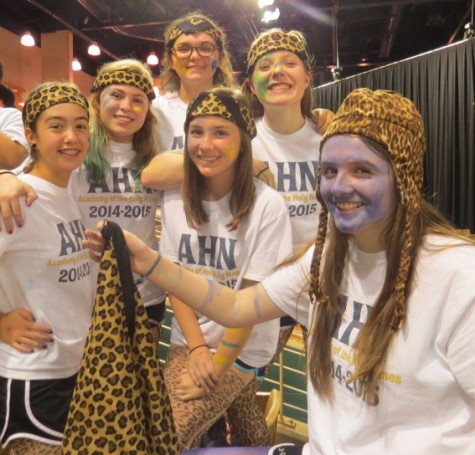 Sophomores Anna Padron, Laura Henry, Kendall Perez, Shannon Flaharty, Annemarie Heath, and Grace Neal are six of the many students who attended to cheer on the Jags. 