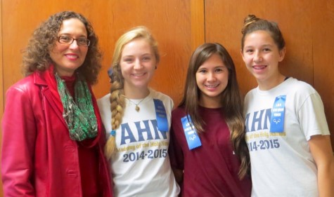 (From left to right) Principal Camille Jowanna, Julia LaVoy, Gabby Galvez, and Emma Heston