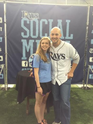 Senior Kate Huete meeting Grayson Garvin at Rays Fan Fest.