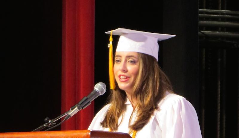 Gillian Earl delivers her Salutatorian speech.