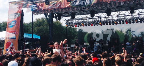 Senior Eva Prendergast surfing the day away at 97x Backyard BBQ listening to good music with friends.