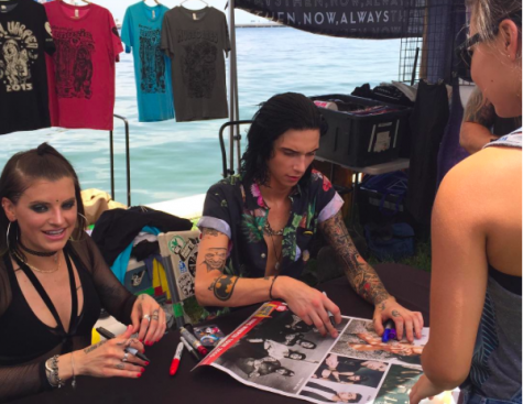 Julianne Nitcher with power couple Andy Biersack of Black Veil Brides and Juliet Simms, Tampa native 