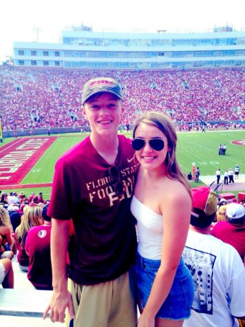 Senior Megan Bajo and cousin cheering on the Noles in Tallahassee.