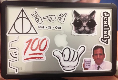 11th grader Kate Scalan's laptop displays a combination