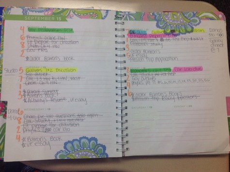 Senior Kelsea Henry school planner helps her stay organized and focus on the tasks she needs to complete. Credit: Jacqueline Brooker