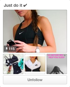Gabi Vivero finds it very helpful to have a pinterest board with loads of ideas for working out!