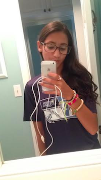 Junior, Audrey Anello shows off her fall favorite hair-do, freshly curled hair.