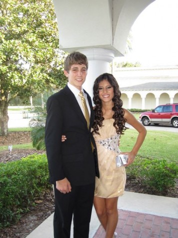 Senior Pia Roca wearing a bedazzled dress at freshman homecoming