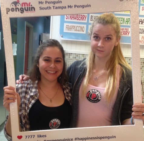 Mollie Johnson and Valerie Ely taking a break from work to take a quick Instagram post. Credit: Mollie Johnson