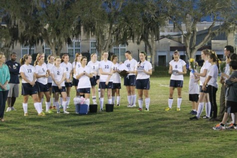 Soccer Team giving speeches about the hard work and dedication to the team. Excited for the year ahead!!