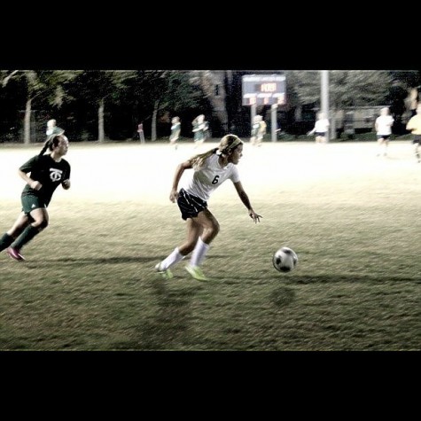 Lindsay Boos on the soccer field working towards a victory. 