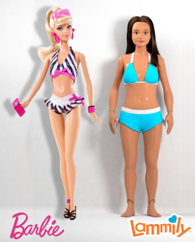 A clear juxtaposition of Barbie and Lammily. It isn't a secret that Lammily is a much better representation of a normal body!