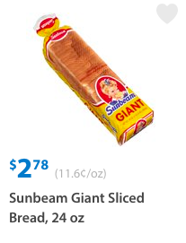 As you can see these two products both contain 24 oz. of white bread (this one regular and the other gluten-free) from Walmart, but the price is drastically different.