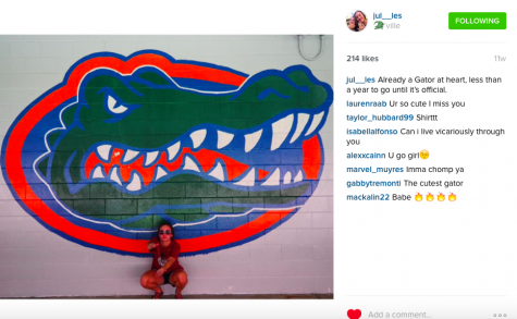 Senior Julia Lester showing off her Gator pride