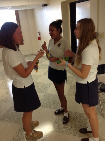 “It’s just really hard because I really wanna eat but I can’t eat in the classroom, so I always make sure I snack in-between classes.” Senior Sajani Mantri advises while even snacking herself. Photo Credit: Grace Toups