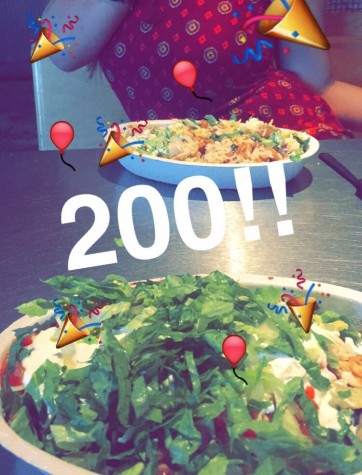 Senior Pia Roca, an avid lover of Chipotle, recently celebrated a momentous occasion in her life, eating her 200th bowl of Chipotle! Credit: Pia