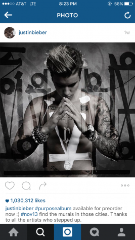 Justin Bieber's cover of his new album Purpose.