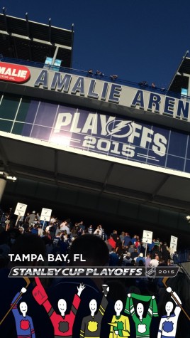 Going into the Amalie Arena before the playoffs. Getting ready for the big game!