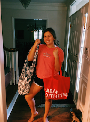 Freshman Isabella Bahr poses with her Black Friday goodies.
