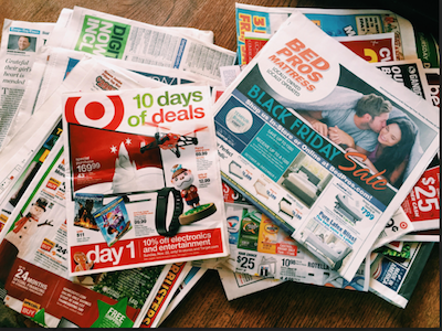Some of the joys of Thanksgiving: looking through newspaper ads of Black Friday sales and adding things to a Christmas list.