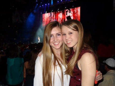 Seniors Christina Thompson and Gillian Dunne enjoying Justin Bieber at 9.33 FLZ’s 2013 Jingle Ball. Christina attests,” It was so much fun because he played songs off his album plus some Christmas classics including his own, Misletoe.” Credit: Christina Thompson. 