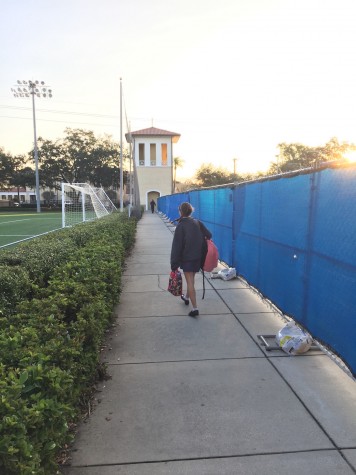 The current record for the dreaded walk is 1:42 from the end of the garage to the gates of the school. 