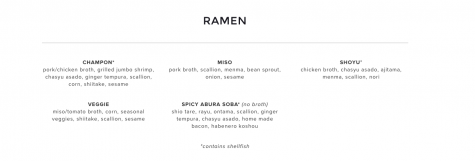 Ichicoro Ramen dinner menu. Credit: Ichicoro.com