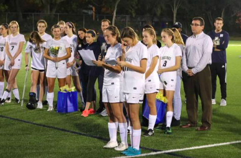 Hannah Menendez, Claire Obeck, and Julia Petrillo reflected on special team memories in their speeches.