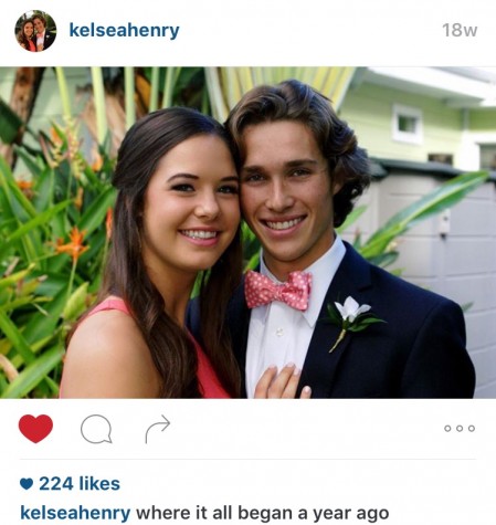 Senior Kelsea Henry with her current boyfriend at Junior homecoming, just before they began dating.