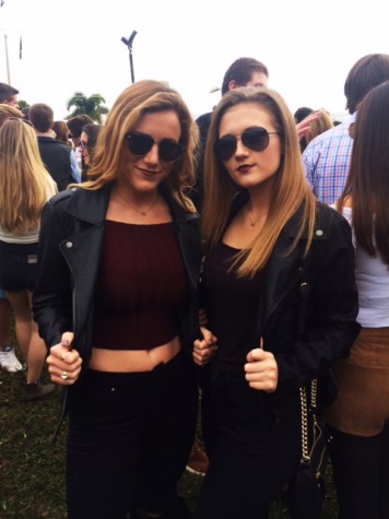 AHN Seniors, Hadley Chillura and Avery Dierks sporting their leather jackets at the Tampa Bay Yacht Club.