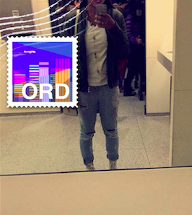 Rylee Johnson sports a bomber jacket in her mirror selfie while traveling, showing that bomber jackets are stylish yet super comfy!