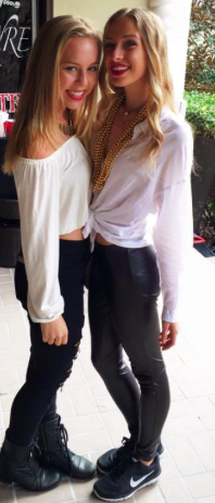 Grace Toups at Gasparilla sporting the sneaker trend, making this look very sporty chic.