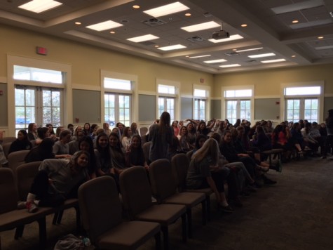 The seniors just arrived to the Bethany Center getting ready for the talk with Dr. Cal.