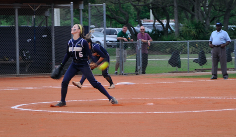 Junior, Allie Weachter pitched in the District Championship game against Tampa Catholic.