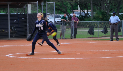 Junior, Allie Weachter pitched in the District Championship game against Tampa Catholic. 