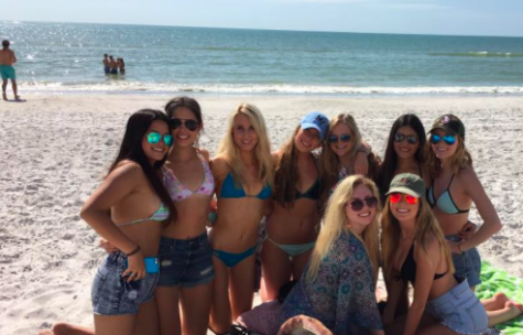 Academy of the Holy Names Seniors sporting their favorite VS swimsuits.