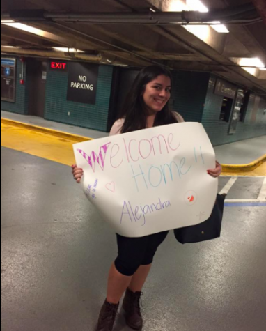Friends celebrated when AHN Senior Alejandro Lozano finally arrived home after her flight home was delayed for five days!