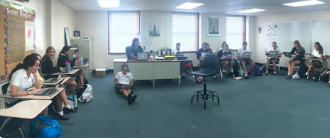 Ms. Olivia Martinez's freshman class working hard on their bell ringer. Credit: Audrey Diaz/ Achona Online