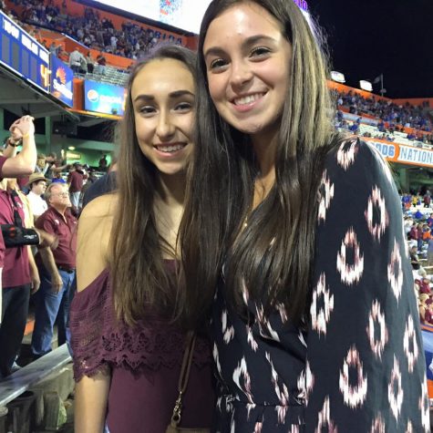 Photo Credit: Olivia Porcaro (Achona Online) Seniors Olivia Porcaro and Ellie Abdoney cheer on Florida State at a football game. 